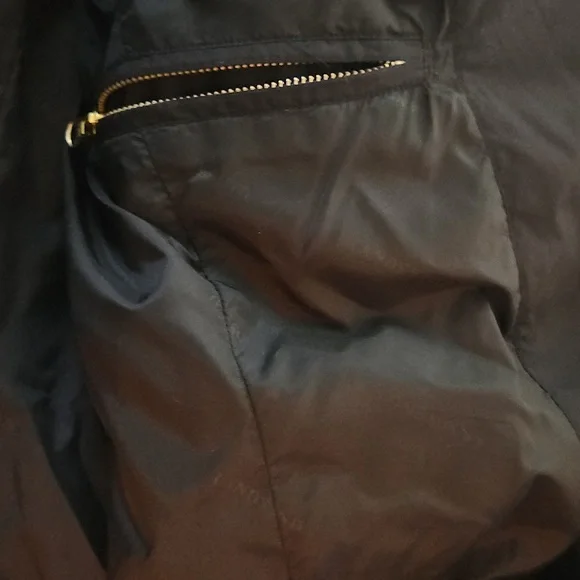 Lands' End Black Puffee Quilted  Long Coat - Picture 6 of 6